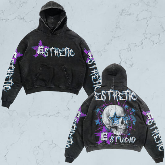 Aqua purple Esthetic hoodie